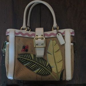 Ladybug Tweed + Leather Coach Handbag